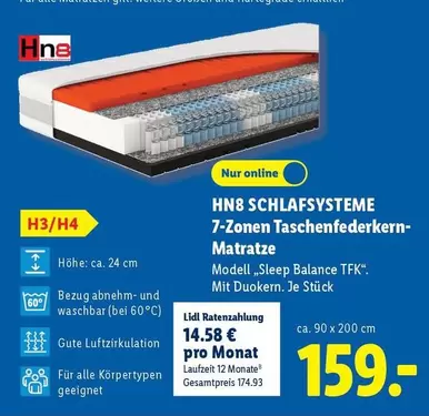 7-Zonen Taschenfederkern-Matratze
