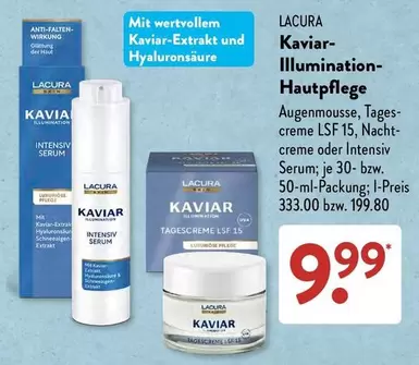 Kavia-Illumination-Hautpflege Augenmousse, Tages-creme LSF 15, Nacht-creme oder Intensiv Serum