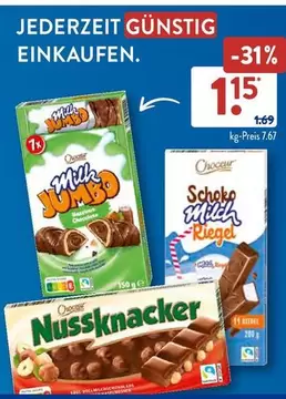 Milk Jumbo, Schoko Milch Riegel, Nussknacker