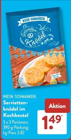Servietten-knödel im Kochbeutel