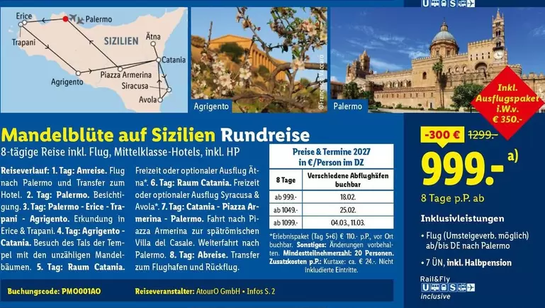 Catania - Mandelblüte auf Sizilien Rundreise