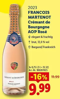 Francois Martenot Crémant de Bourgogne AOP Rosé