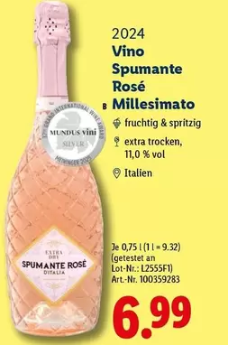 Vino Spumante Rosé Millesimato