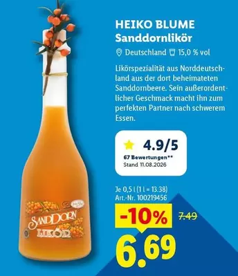 Blume - Sanddornlikör