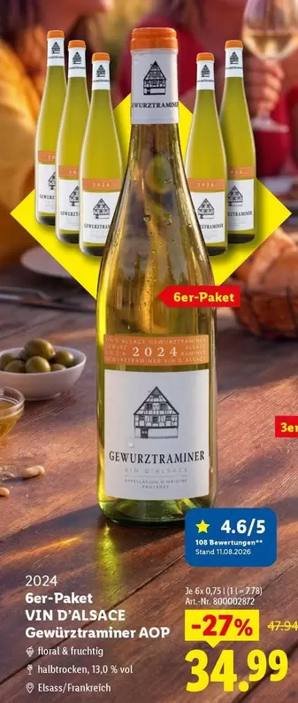 Floral - VIN D'ALSACE Gewürztraminer AOP
