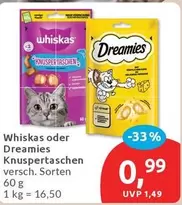 Whiskas - Oder Dreamies Knuspertaschen