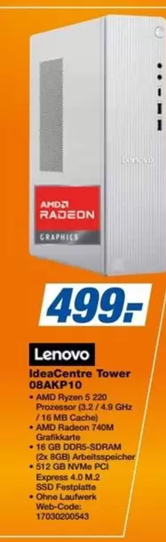 Lenovo - IdeaCentre Tower 08AKP10