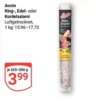 Ring-, Edel- oder Kordelsalami Luftgetrocknet