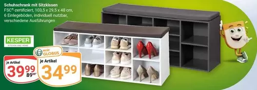 Schuhschrank mit Sitzkissen