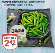 Edamame oder Zuckerschoten Tiefgefroren