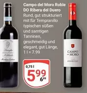 Campo del Moro Roble DO Ribera del Duero