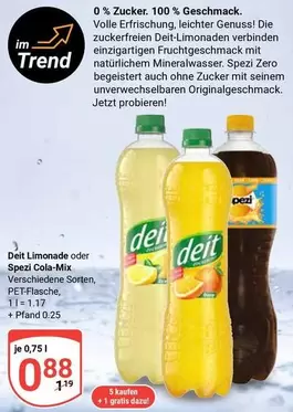 Deit Limonade oder Spezi Cola-Mix