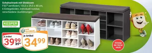 Schuhschrank mit Sitzkissen