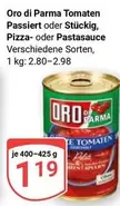 Tomaten Passiert oder Stückig, Pizza- oder Pastasauce