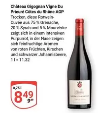 Château Gigognan Vigne Du Prieuré Côtes du Rhône AOP