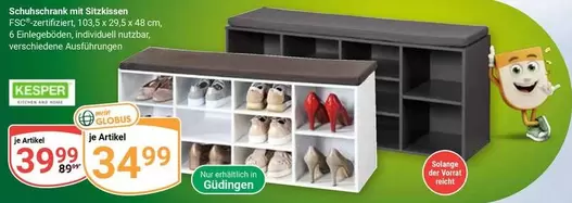 Schuhschrank mit Sitzkissen