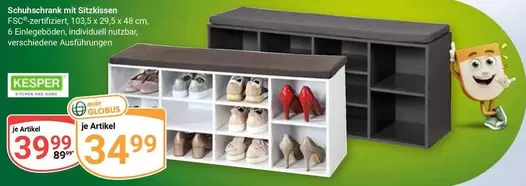 Schuhschrank mit Sitzkissen