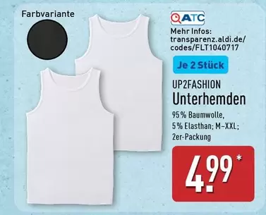 UP2FASHION Unterhemden 2er-Packung