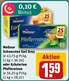 Grey - Schwarztee Earl oder Kräutertee Pfefferminz
