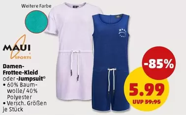 Damen-Frottée-Kleid oder -Jumpsuit