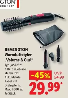 Remington - Warmluftstyler „Volume & Curl“ Typ AS7252