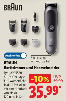 Braun - Barttrimmer und Haarschneider Typ "AIO5520"