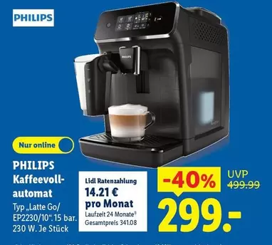 Philips - Kaffeevollautomat Typ "Latte Go/" EP2230/10