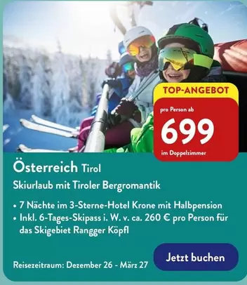 Krone - Skiurlaub mit Tiroler Bergromantik