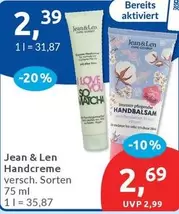 Jean & Len - Handcreme