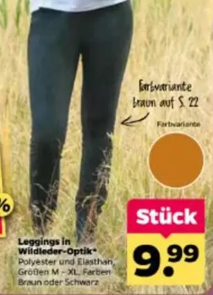 Braun - Leggings in Wildleder-Optik