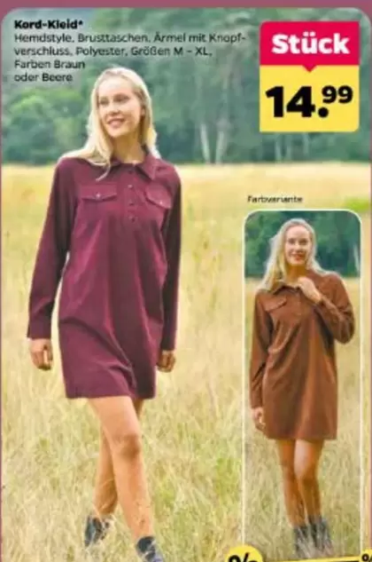 Braun - Kord-Kleid