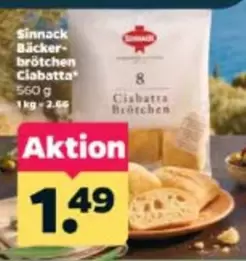 Sinnack Bäcker-Brötchen Ciabatta