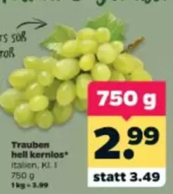 Trauben hell kernlos