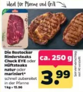 Ideal - Rindersteaks Chuck EYE oder Hüftsteaks