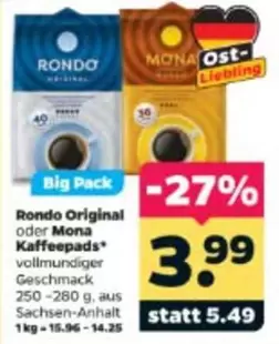 Rondo Original oder Mona Kaffeepads