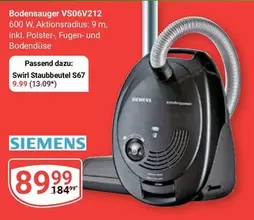Siemens - Bodenstaubsauger VS06V212