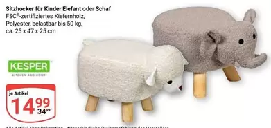 Kinder - Sitzhocker für Elefant oder Schaf