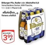 Bitburger - Pils, Radler oder Alkoholfrei 0,0