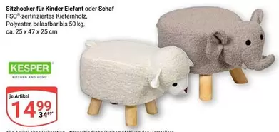 Kinder - Sitzhocker für Elefant oder Schaf