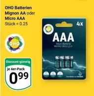 Batterien Mignon AA oder Micro AAA