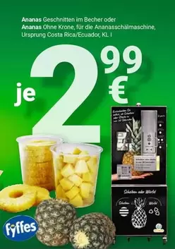 Krone - Ananas Geschnitten im Becher oder Ananas Ohne
