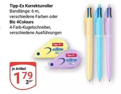 Bic - Korrekturroller, 4-Farb-Kugelschreiber