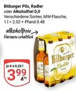 Bitburger - Pils, Radler oder Alkoholfrei 0,0