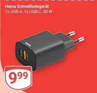Hama - Schnellladegerät 1x USB-A, 1x USB-C, 30 W