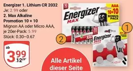 Energizer - Lithium CR 2032, Max Alkaline