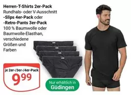 Herren-T-Shirts 2er-Pack, Slips 4er-Pack oder Retro-Pants 3er-Pack