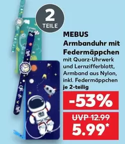 Nylon - Armbanduhr mit Federmappchen