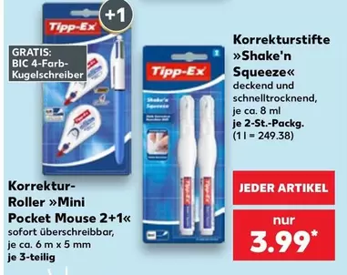 Bic - Korrektur-Roller "Mini Pocket Mouse 2+1«