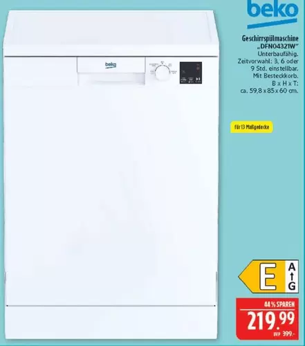 Beko - Geschirrspülmaschine DFN04327W