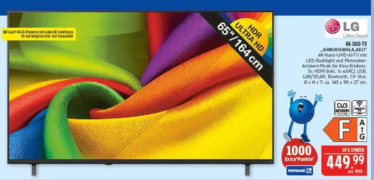 LG - 65"/164 cm UHD TV